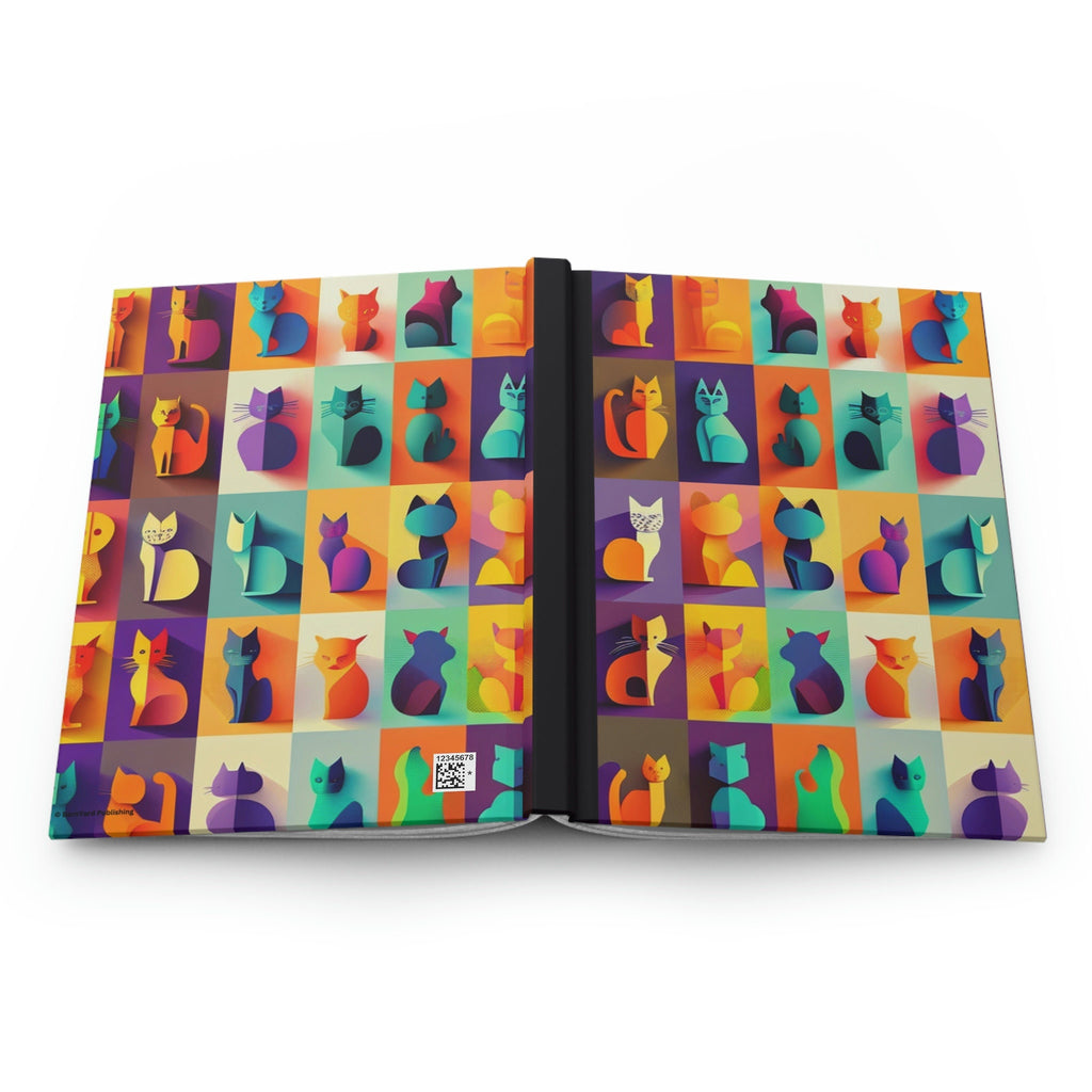 Cat Silhouettes - 150 page (75 sheets) Lined Hardback Journal | Fun Lined Cat Journal