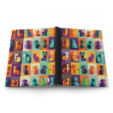 Load image into Gallery viewer, Cat Silhouettes - 150 page (75 sheets) Lined Hardback Journal | Fun Lined Cat Journal

