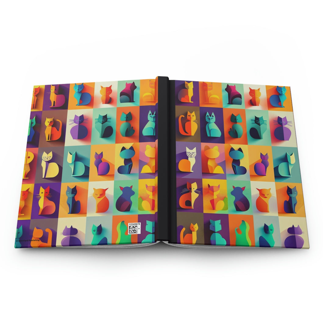 Cat Silhouettes - 150 page (75 sheets) Lined Hardback Journal | Fun Lined Cat Journal
