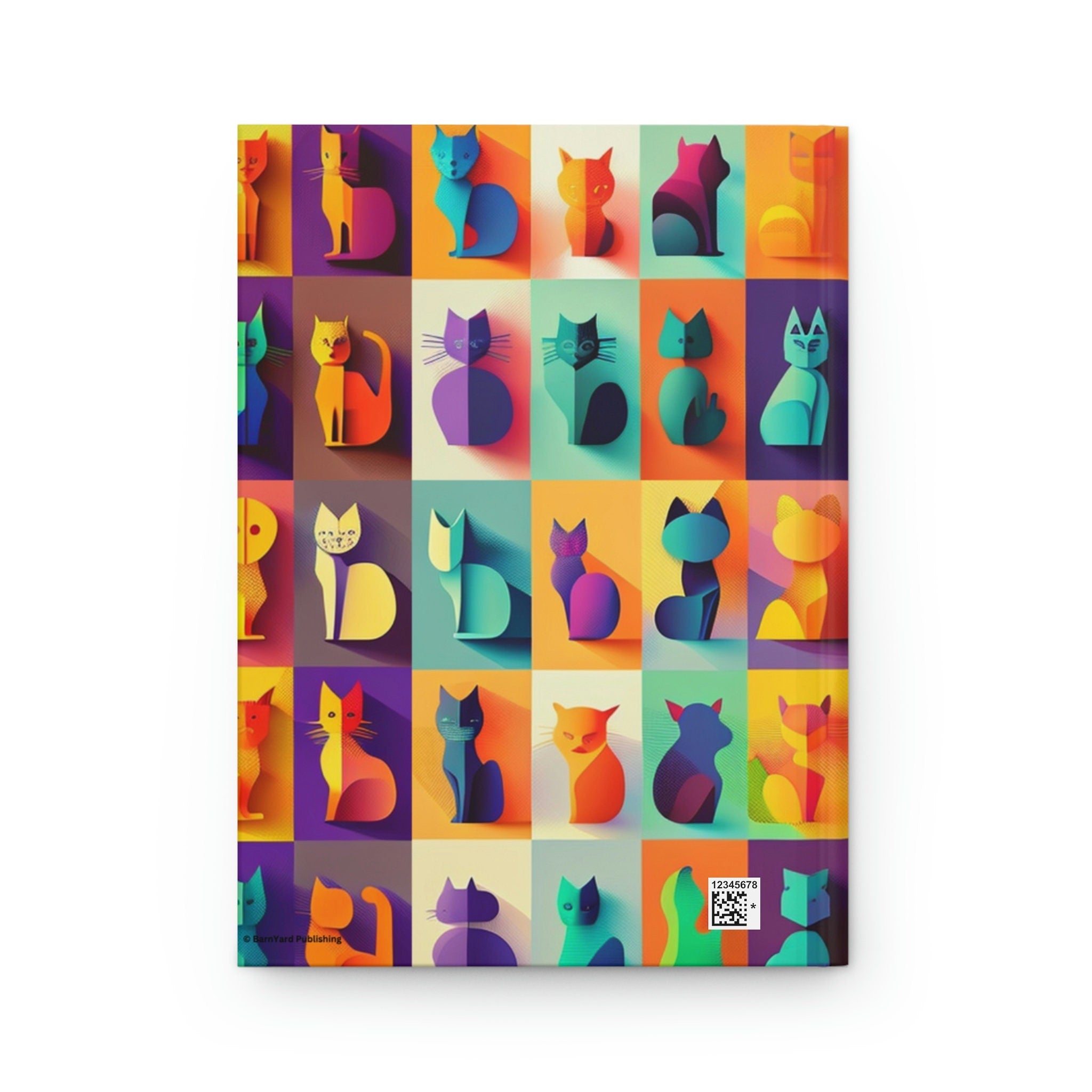 Cat Silhouettes - 150 page (75 sheets) Lined Hardback Journal | Fun Lined Cat Journal