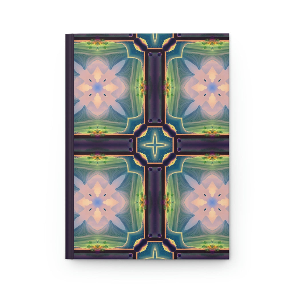 Crystal Dreams Geometric Designs - 150 page (75 sheets) Lined Hardback Journal |Snowflake Crystal Rainbow