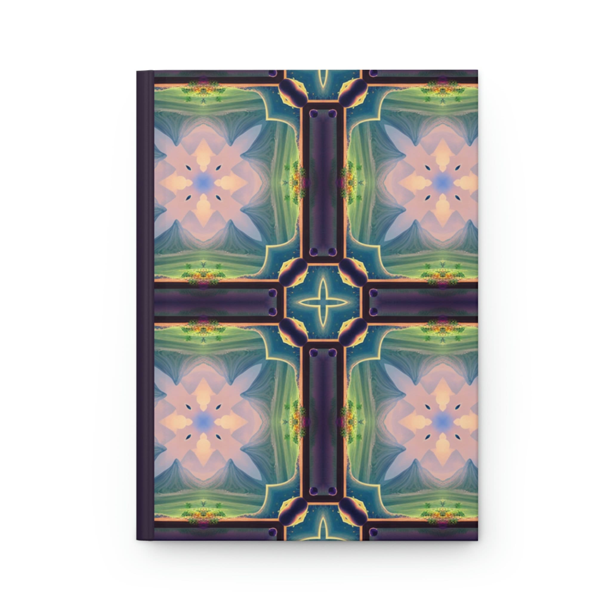 Crystal Dreams Geometric Designs - 150 page (75 sheets) Lined Hardback Journal |Snowflake Crystal Rainbow