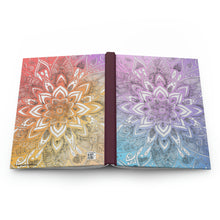 Load image into Gallery viewer, Crystal Dreams- 150 page (75 sheets) Lined Hardback Journal |Snowflake Crystal Rainbow
