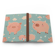 Load image into Gallery viewer, Little Pigs  - 150 page (75 sheets) Lined Hardback Journal | Cute Playful Little Pigs
