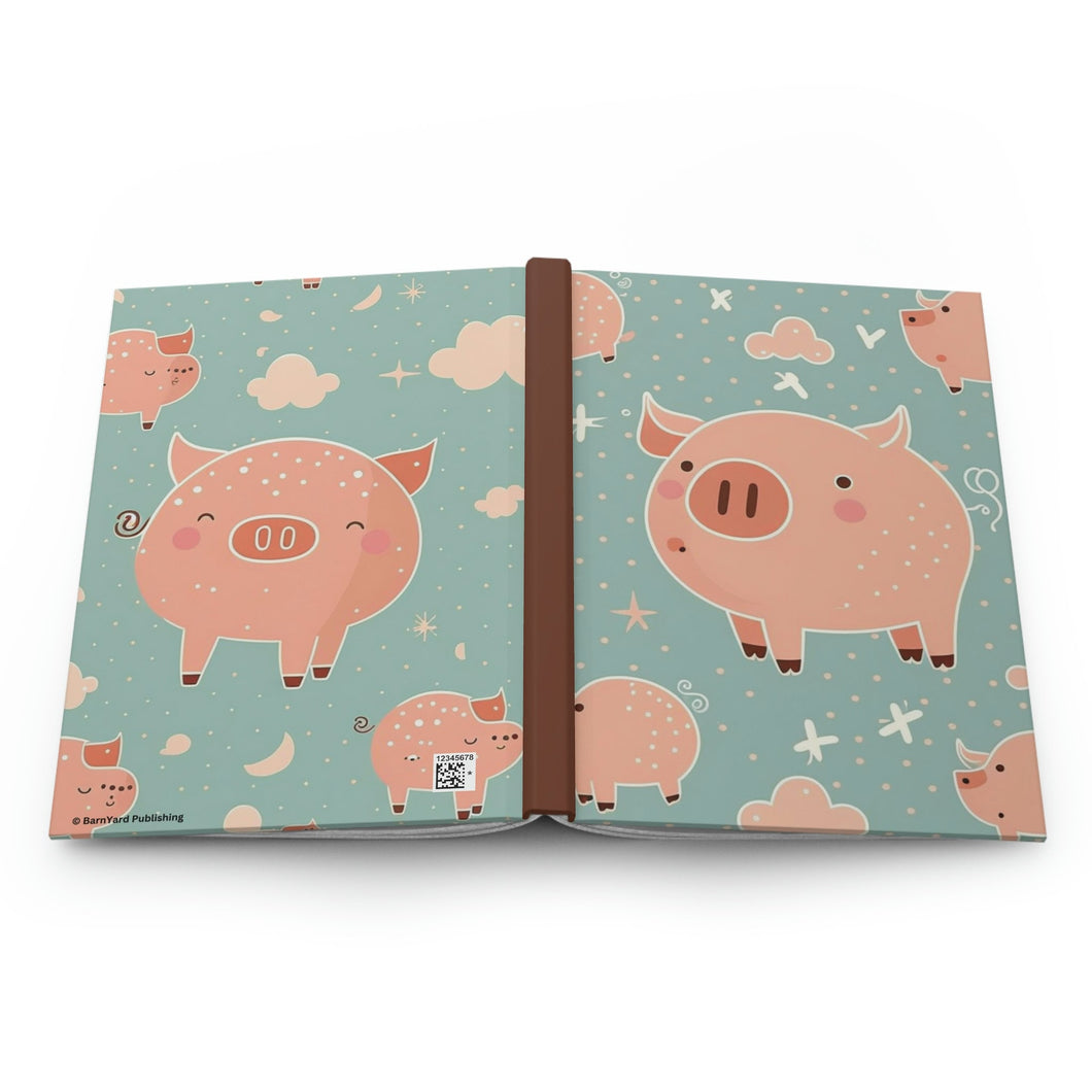 Little Pigs  - 150 page (75 sheets) Lined Hardback Journal | Cute Playful Little Pigs