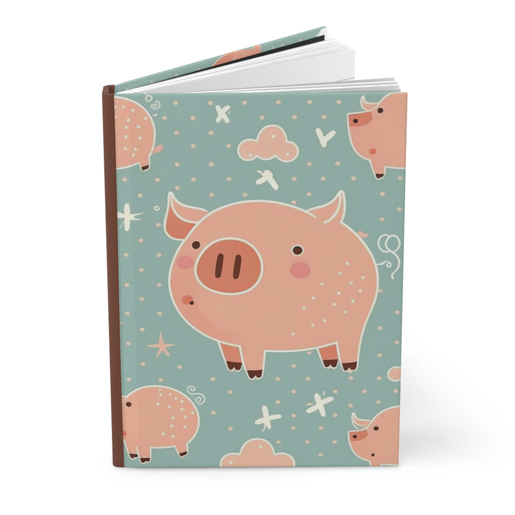 Little Pigs  - 150 page (75 sheets) Lined Hardback Journal | Cute Playful Little Pigs