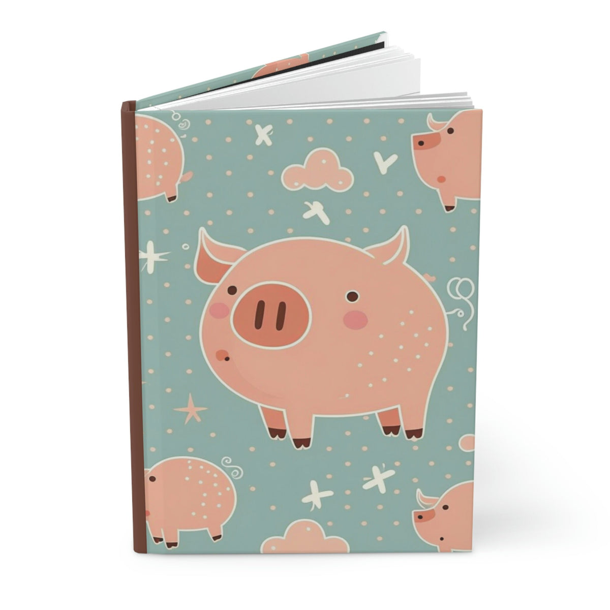 Little Pigs  - 150 page (75 sheets) Lined Hardback Journal | Cute Playful Little Pigs