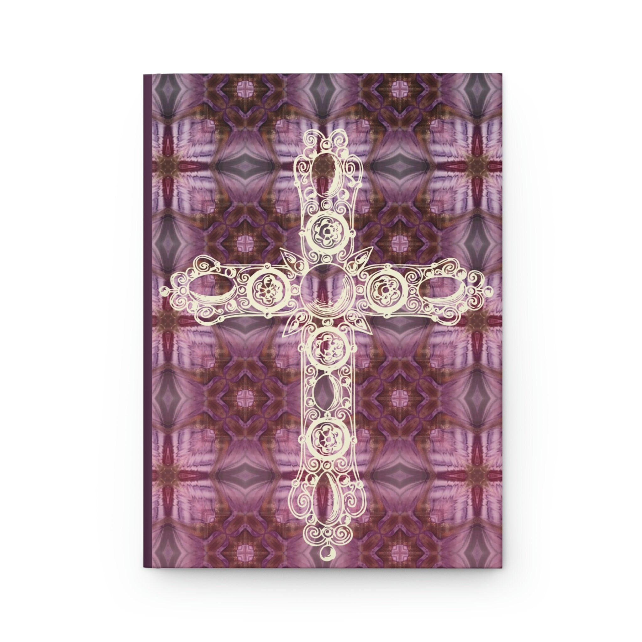 Christian Cross Mosaic Tiles - 150 page (75 sheets) Lined Hardback Journal |