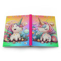 Kawaii Rainbow Unicorns - 150 page (75 sheets) Lined Hardback Journal
