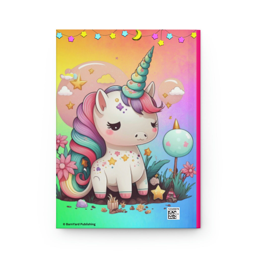 Kawaii Rainbow Unicorns - 150 page (75 sheets) Lined Hardback Journal