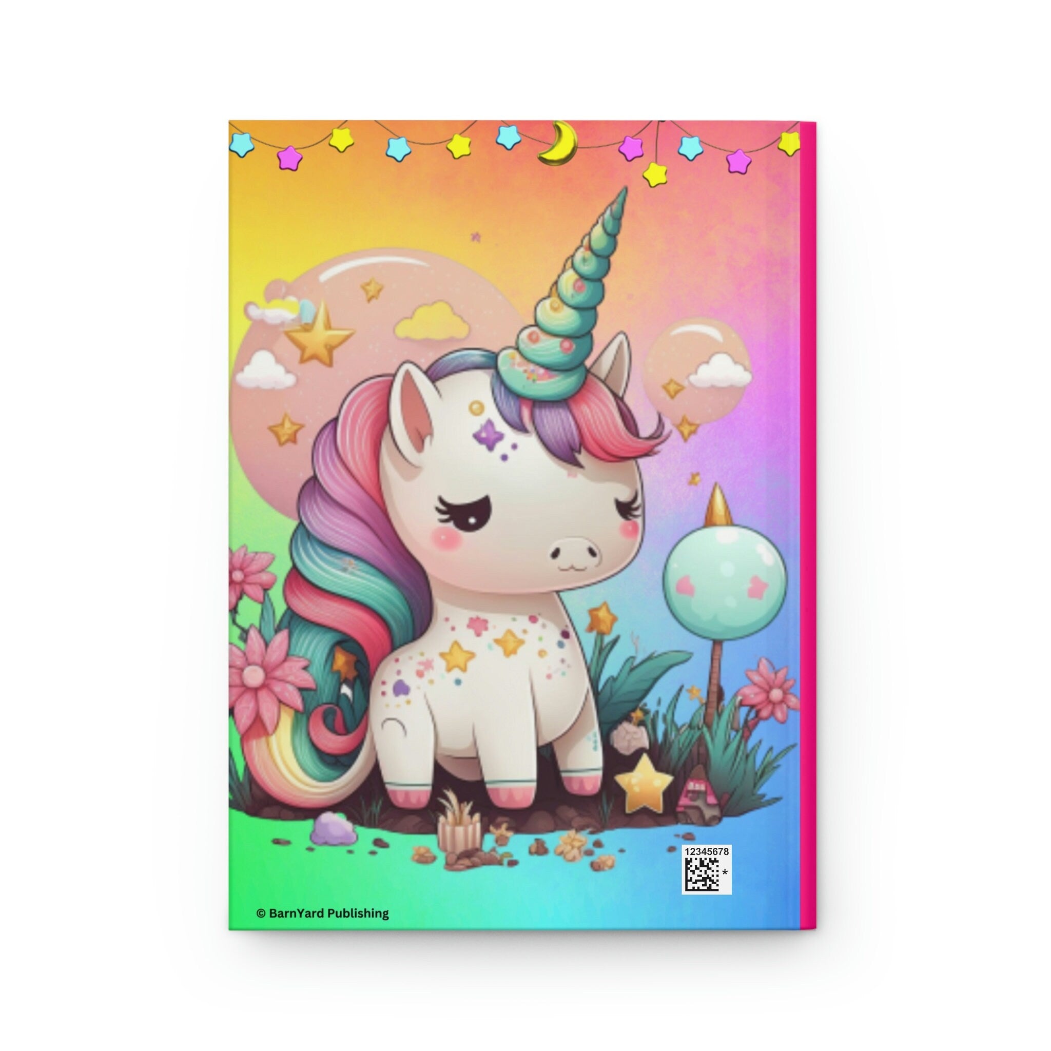 Kawaii Rainbow Unicorns - 150 page (75 sheets) Lined Hardback Journal
