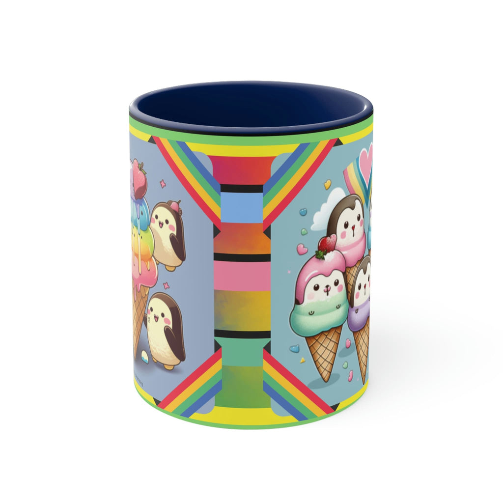 Kawaii Penguins and Ice Cream Coffee Mug, 11oz | Funny Gift | Cute Coffee Mug | Cute Kawaii Coffee/Tea Mug