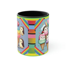Load image into Gallery viewer, Kawaii Penguins and Ice Cream Coffee Mug, 11oz | Funny Gift | Cute Coffee Mug | Cute Kawaii Coffee/Tea Mug
