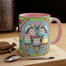 Load image into Gallery viewer, Kawaii Penguins and Ice Cream Coffee Mug, 11oz | Funny Gift | Cute Coffee Mug | Cute Kawaii Coffee/Tea Mug
